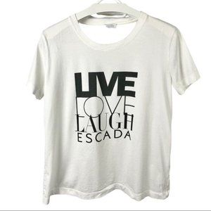 ESCADA Sport White Cotton Live Laugh Love T Shirt